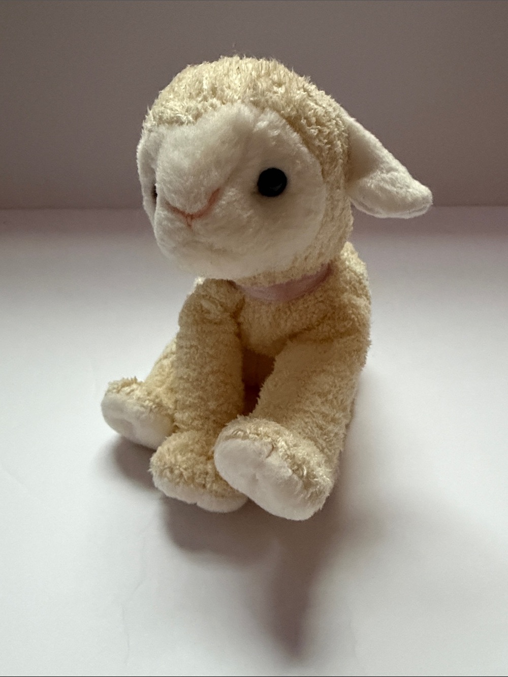 Plush Lamb Soft Toy - Cream and White